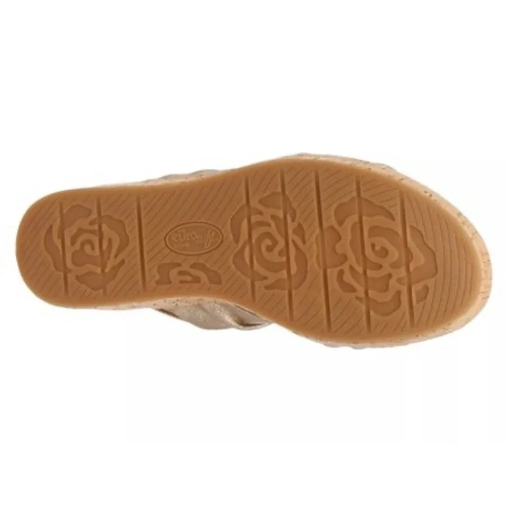 Eurosoft Kahley Metallic Gold‎ Wedge Sandals Womens 11M ES0041003 Cork Platform